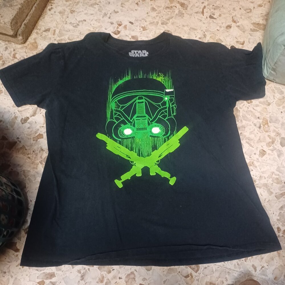Star Wars Men's Short Sleeve Tee XL Black & Green